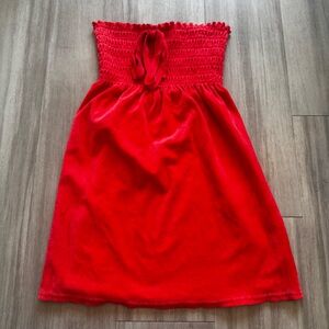 Juicy terrycloth mini dress with tie detail and ruffle trim #y2k